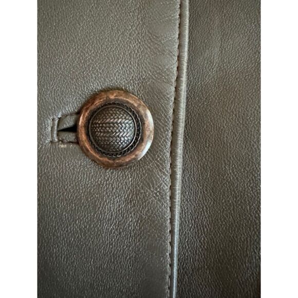 Genuine leather with quilted lining hooded women's coat, size XL - Picture 11 of 13